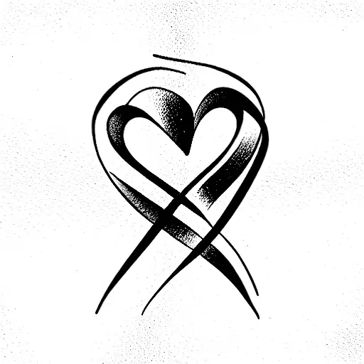 infinity symbol and heart tattoo design idea