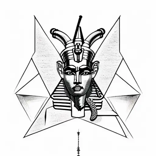 pharaoh with illuminati tattoo design idea