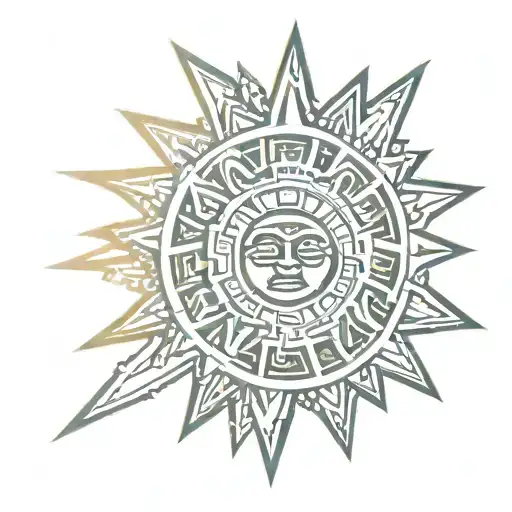 Aztec sun rays tattoo design idea