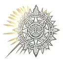 Aztec sun rays tattoo design idea