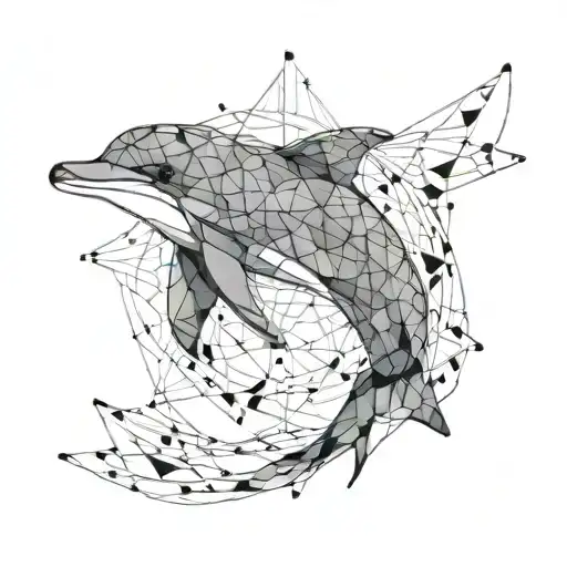 dolphin with tail up tattoo design idea
