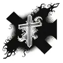 cross memorial tattoo for father with XXIV-VIII-MMXXIV tattoo design idea