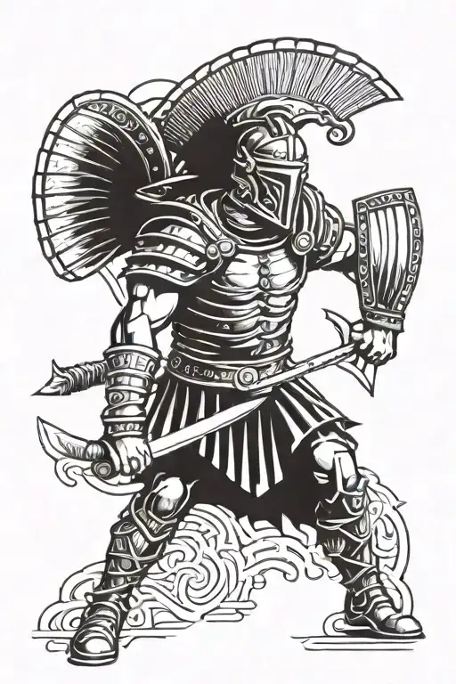 gladiator colosseum tattoo design idea