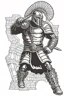 gladiator colosseum tattoo design idea