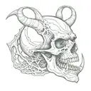 vampire jaw skull 45 tattoo design idea