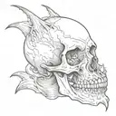 vampire jaw skull 45 tattoo design idea