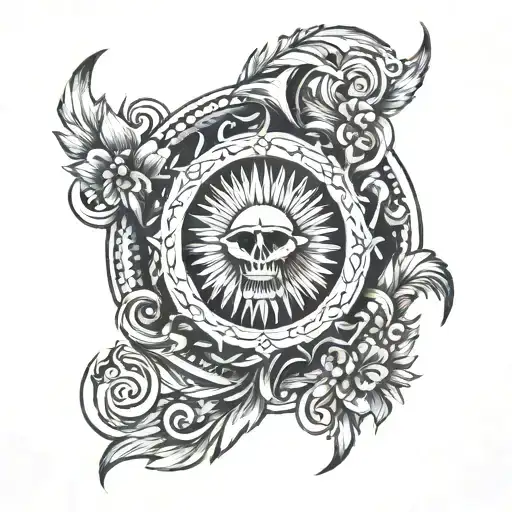 a traditional elden ring tattoo design inspired tattoo design idea