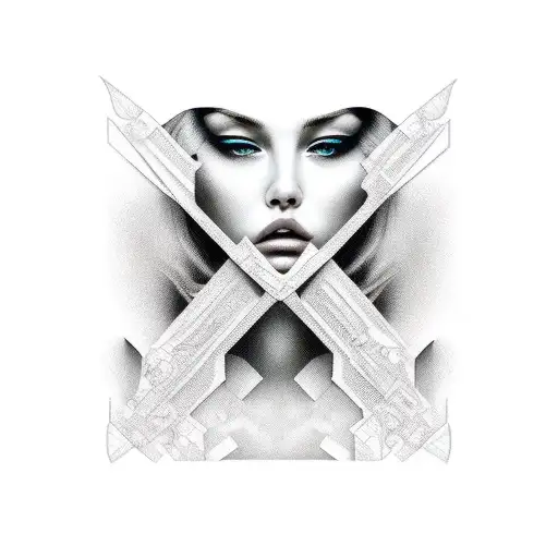 sexy girl in bikini tattoo design idea