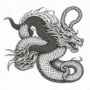 ox dragon and snake wrapped tattoo design idea