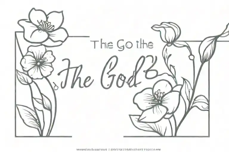 flowers and writing saying "to god be the glory" tattoo design idea