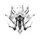 Create a tattoo design inspired by the iconic Evangelion mech eva-01 in a dotwork style tattoo design idea