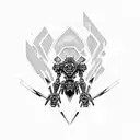 Create a tattoo design inspired by the iconic Evangelion mech eva-01 in a dotwork style tattoo design idea