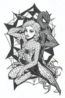 Elsa and Spider-Man tattoo design idea