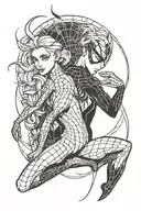 Elsa and Spider-Man tattoo design idea