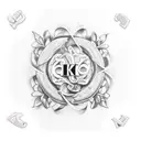 Jellybean with the initials K T in the middle tattoo design idea