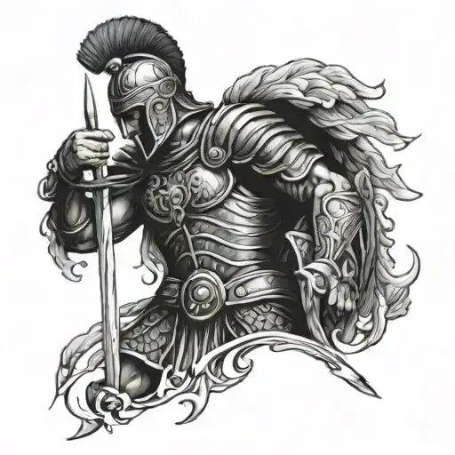 Roman warrior   tattoo design idea