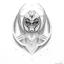 pixelated power rangers tattoo design idea