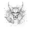 leo plus sagittarius  tattoo design idea