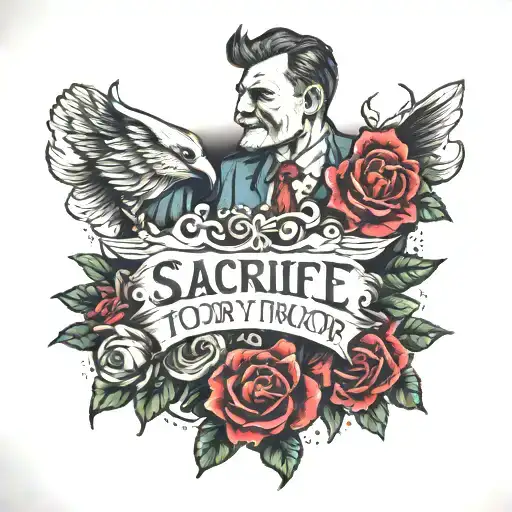 dad and son/ sacrifice today for a better tomorrow   tattoo design idea