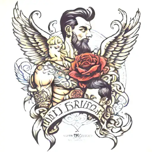 dad and son/ sacrifice today for a better tomorrow tattoo design idea