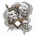 dad and son/ sacrifice today for a better tomorrow tattoo design idea