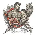 dad and son/ sacrifice today for a better tomorrow tattoo design idea