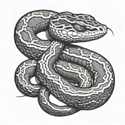 ball python snake tattoo design idea