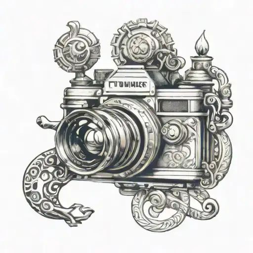 photo camera, taurus zodiac, real estate,theatre tattoo design idea