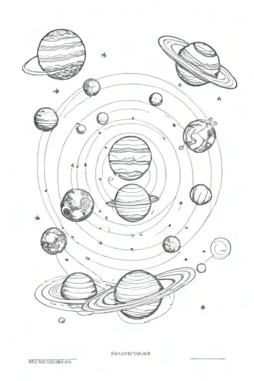 solar system planets tattoo design idea