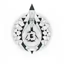 A dotwork design featuring a bitcoin symbol morphing into a rocket ship, symbolizing the intersection of cryptocurrency and space exploration tattoo design idea