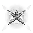 A dotwork design featuring a bitcoin symbol morphing into a rocket ship, symbolizing the intersection of cryptocurrency and space exploration tattoo design idea