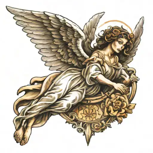renaissance angel tattoo design idea