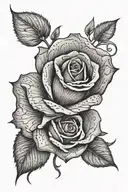 withering rose with intricate details tattoo design idea