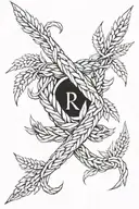  the ‘berkana’ rune with wheat wrapped around and intertwining seamlessly integrates with the berkana rune tattoo design idea