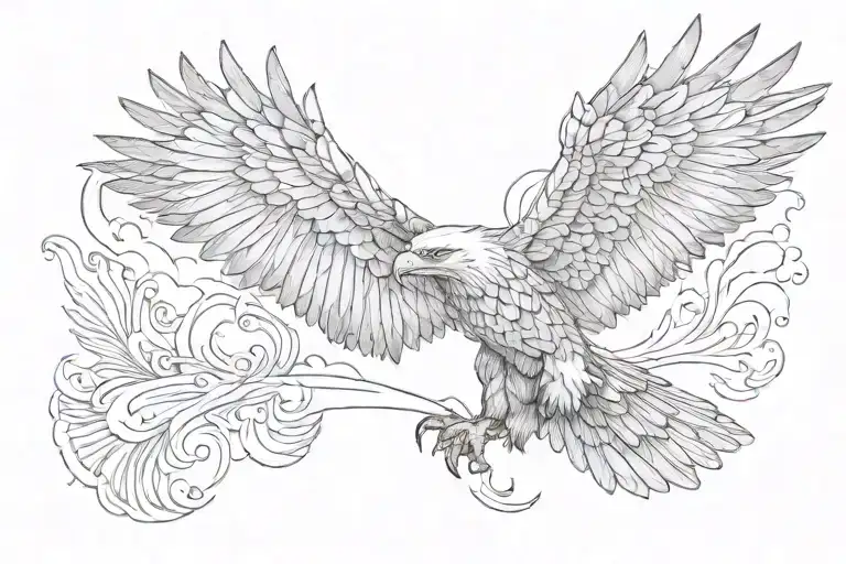 eagle soaring tattoo design idea