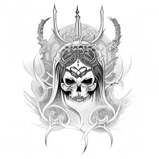 hel nordic godess of death tattoo design idea
