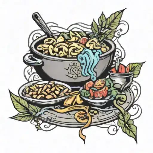 gourmet meal tattoo design idea