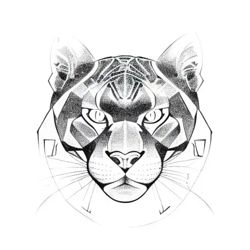 panther body outline tattoo design idea