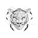 panther outline and spider tattoo design idea