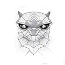 panther outline and spider tattoo design idea
