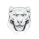 panther outline tattoo design idea