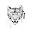 panther outline tattoo design idea