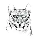 panther outline tattoo design idea
