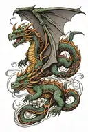 dragon flying tattoo design idea