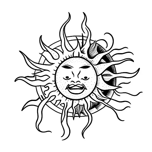 minimalist sun tattoo and the word: ohana tattoo design idea