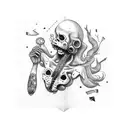  libra balance scales with zombie woman tattoo design idea