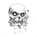  libra balance scales with zombie woman tattoo design idea