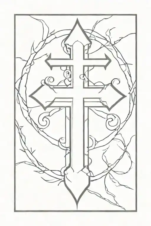 sinner cross made tattoo design idea