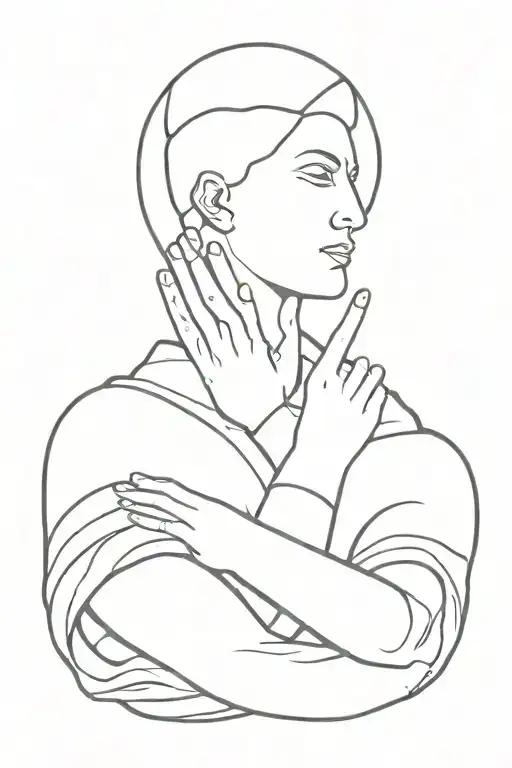 sinner saint arm tattoo design idea