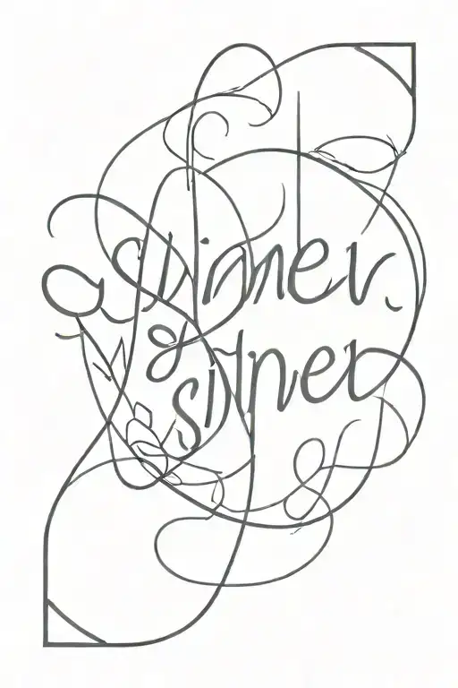 sinner written tattoo design idea
